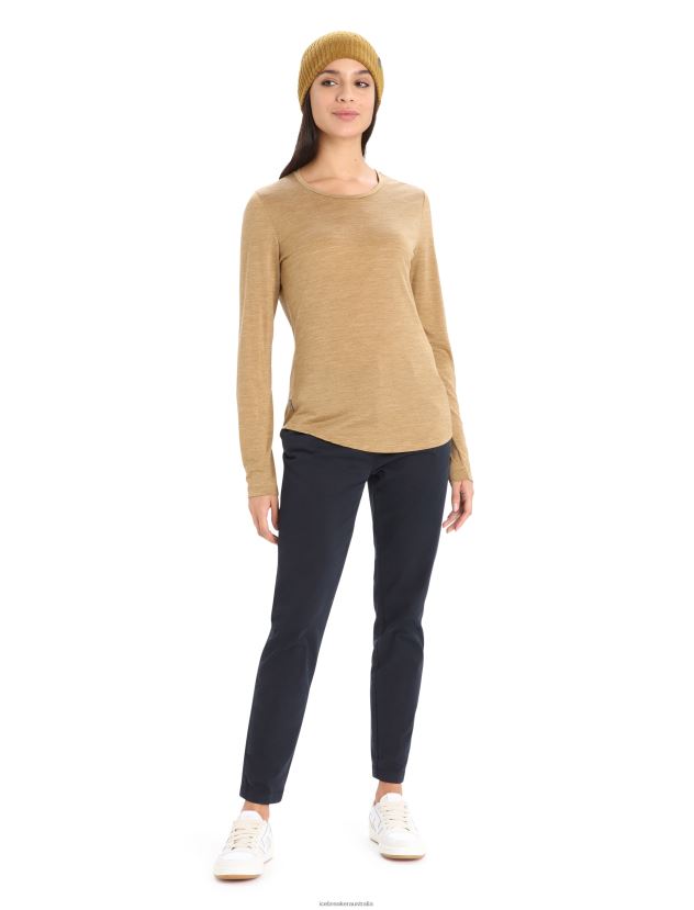 Icebreaker Women Merino Sphere II Long Sleeve T-ShirtClove Heather 80BXXP900 Clothing