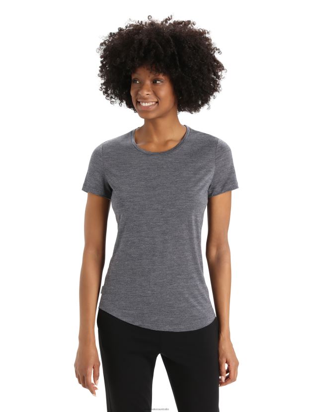 Icebreaker Women Merino Sphere II Short Sleeve T-ShirtMidnight Heather 80BXXP607 Clothing