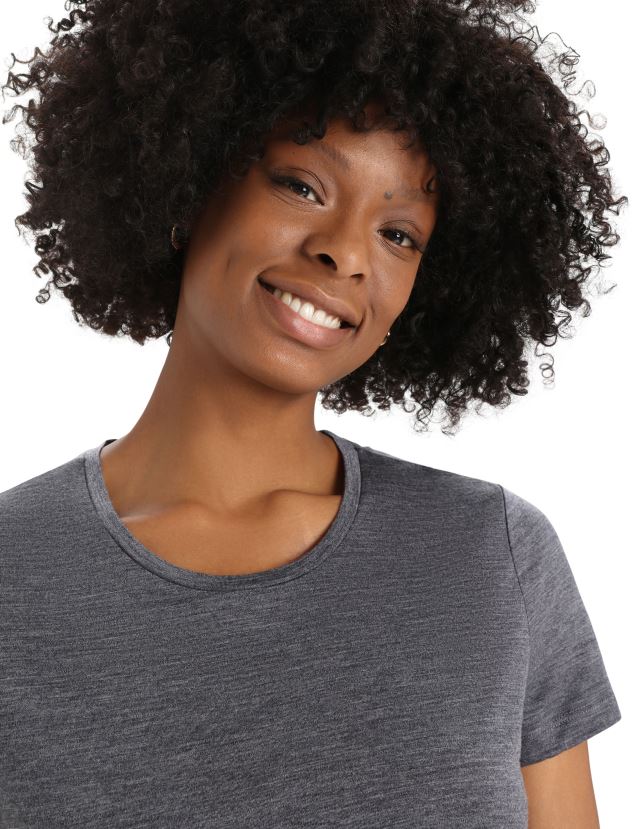 Icebreaker Women Merino Sphere II Short Sleeve T-ShirtMidnight Heather 80BXXP607 Clothing