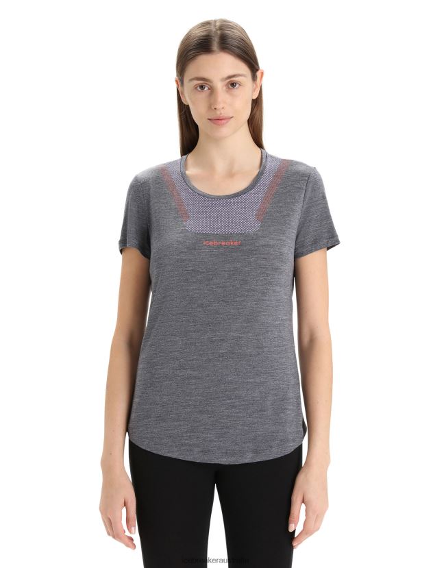 Icebreaker Women Merino Sphere II Short Sleeve T-Shirt HittMidnight Navy Heather 80BXXP673 Clothing