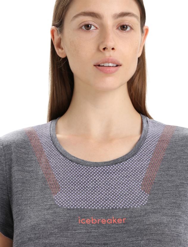 Icebreaker Women Merino Sphere II Short Sleeve T-Shirt HittMidnight Navy Heather 80BXXP673 Clothing