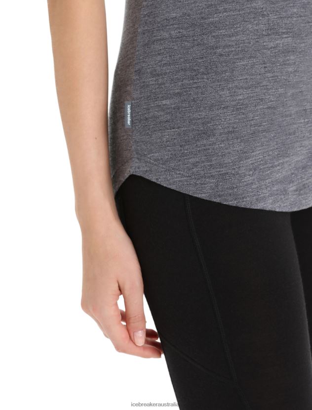 Icebreaker Women Merino Sphere II Short Sleeve T-Shirt HittMidnight Navy Heather 80BXXP673 Clothing