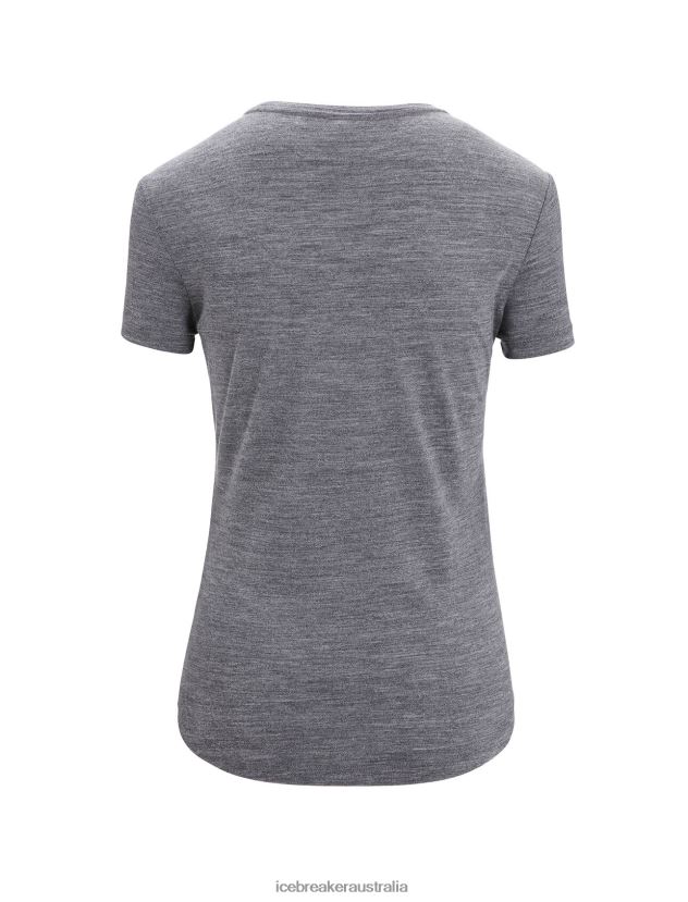 Icebreaker Women Merino Sphere II Short Sleeve T-Shirt HittMidnight Navy Heather 80BXXP673 Clothing
