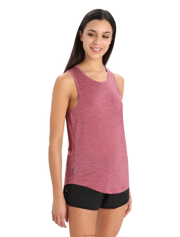 Icebreaker Women Merino Sphere II TankCherry Heather 80BXXP809 Clothing