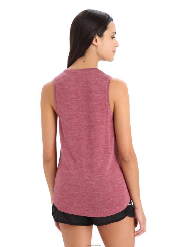 Icebreaker Women Merino Sphere II TankCherry Heather 80BXXP809 Clothing