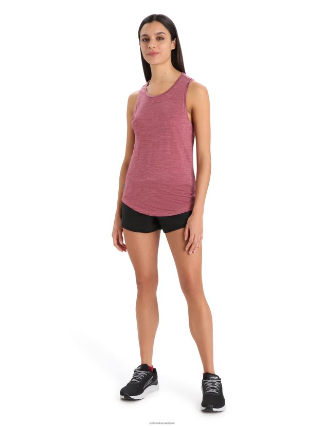 Icebreaker Women Merino Sphere II TankCherry Heather 80BXXP809 Clothing