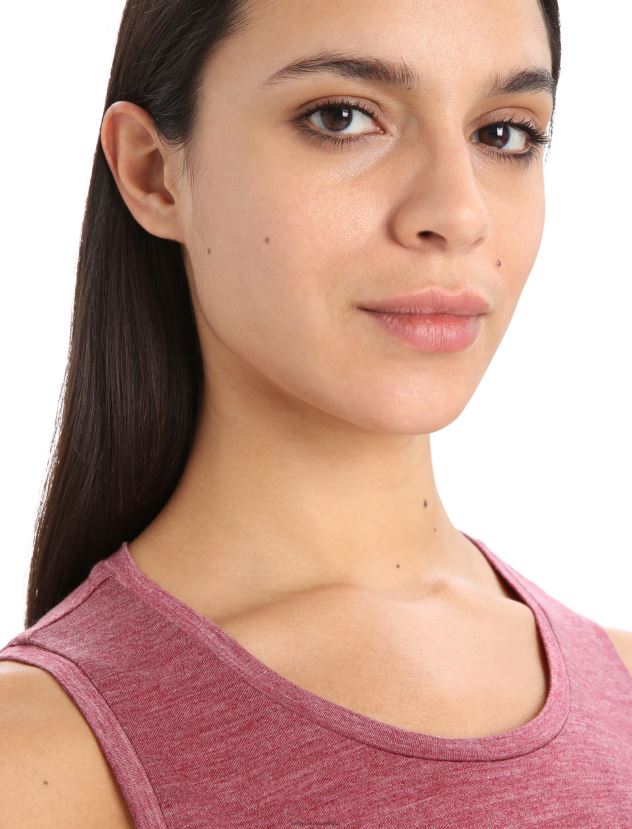 Icebreaker Women Merino Sphere II TankCherry Heather 80BXXP809 Clothing