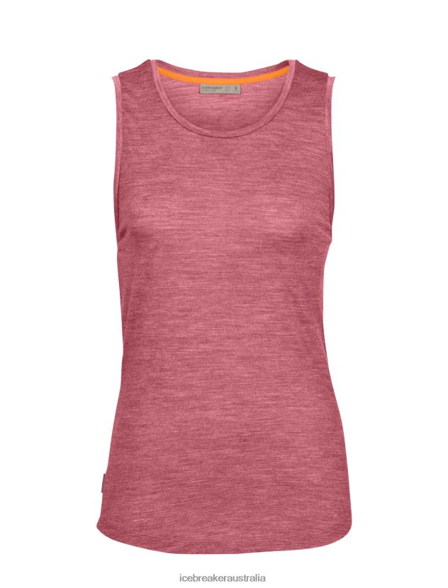 Icebreaker Women Merino Sphere II TankCherry Heather 80BXXP809 Clothing