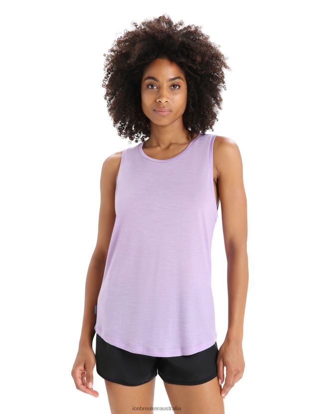 Icebreaker Women Merino Sphere II TankPurple Gaze 80BXXP619 Clothing