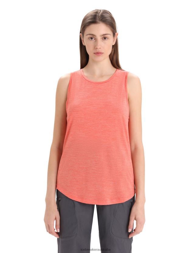 Icebreaker Women Merino Sphere II TankVibrant Earth Heather 80BXXP618 Clothing