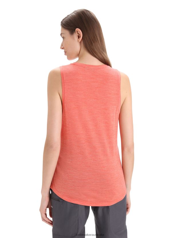 Icebreaker Women Merino Sphere II TankVibrant Earth Heather 80BXXP618 Clothing