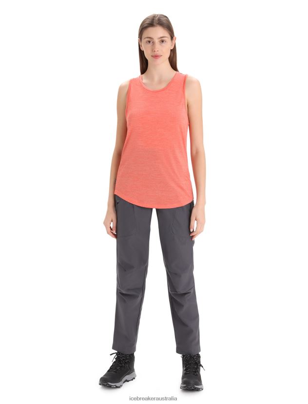 Icebreaker Women Merino Sphere II TankVibrant Earth Heather 80BXXP618 Clothing