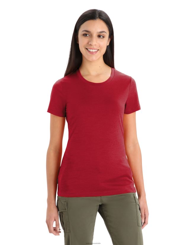 Icebreaker Women Merino Tech Lite II Short Sleeve T-ShirtCherry 80BXXP872 Clothing