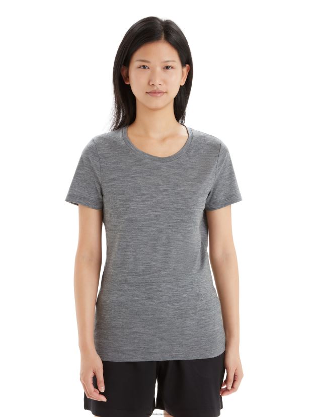 Icebreaker Women Merino Tech Lite II Short Sleeve T-ShirtGritstone Heather 80BXXP600 Clothing