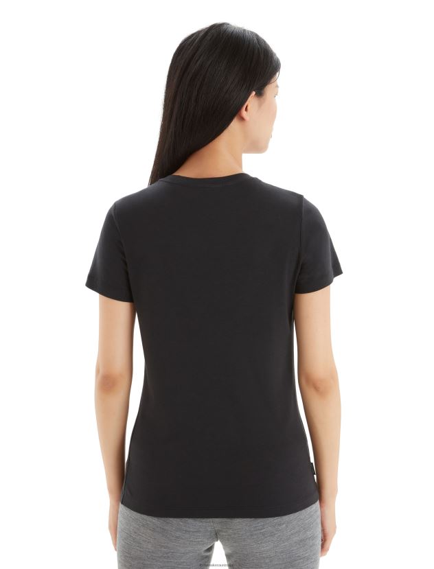 Icebreaker Women Tencel Cotton Short Sleeve T-ShirtBlack 80BXXP639 Clothing