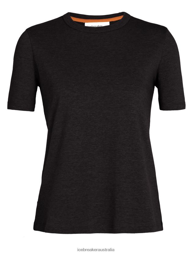Icebreaker Women Tencel Cotton Short Sleeve T-ShirtBlack 80BXXP639 Clothing