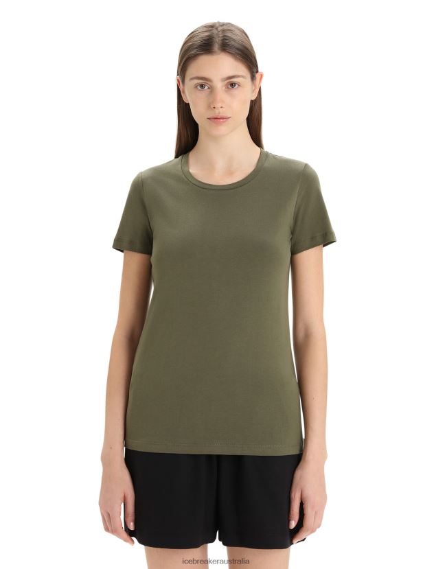 Icebreaker Women Tencel Cotton Short Sleeve T-ShirtLoden 80BXXP642 Clothing