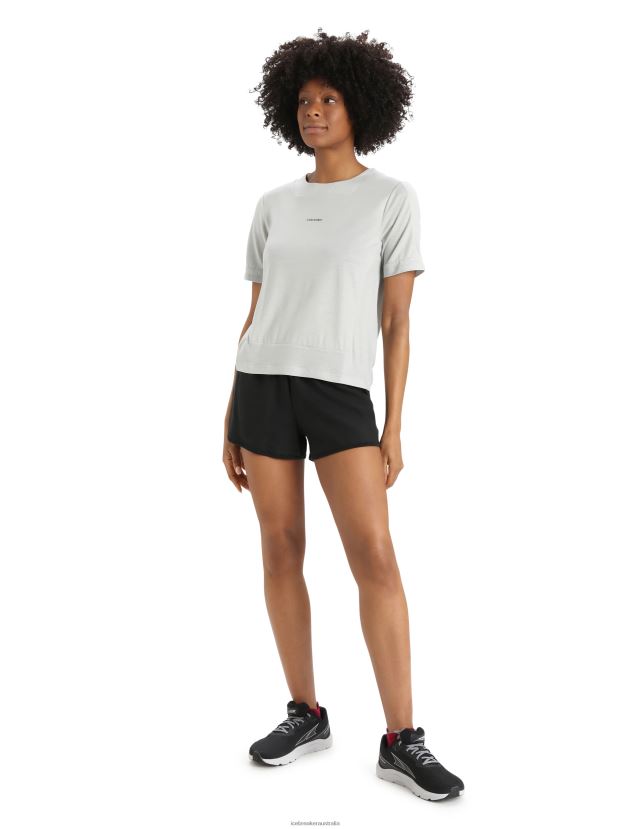 Icebreaker Women ZoneKnit Merino Short Sleeve Boxy T-ShirtEther 80BXXP893 Clothing