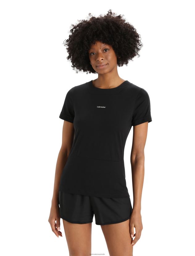 Icebreaker Women ZoneKnit Merino Short Sleeve Slit Back T-ShirtBlack 80BXXP798 Clothing