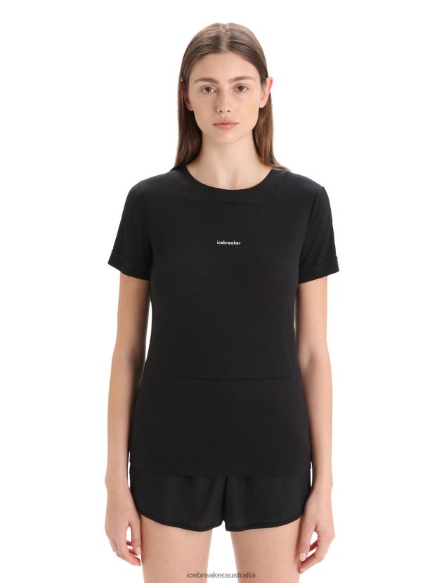Icebreaker Women ZoneKnit Merino Short Sleeve T-ShirtBlack 80BXXP657 Clothing