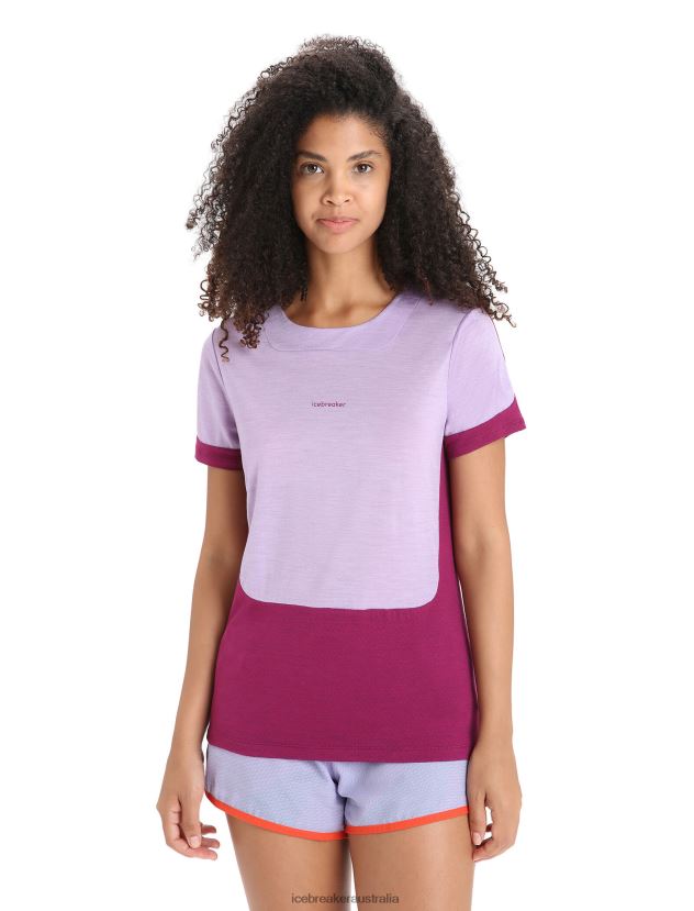Icebreaker Women ZoneKnit Merino Short Sleeve T-ShirtPurple Gaze/Go Berry 80BXXP659 Clothing