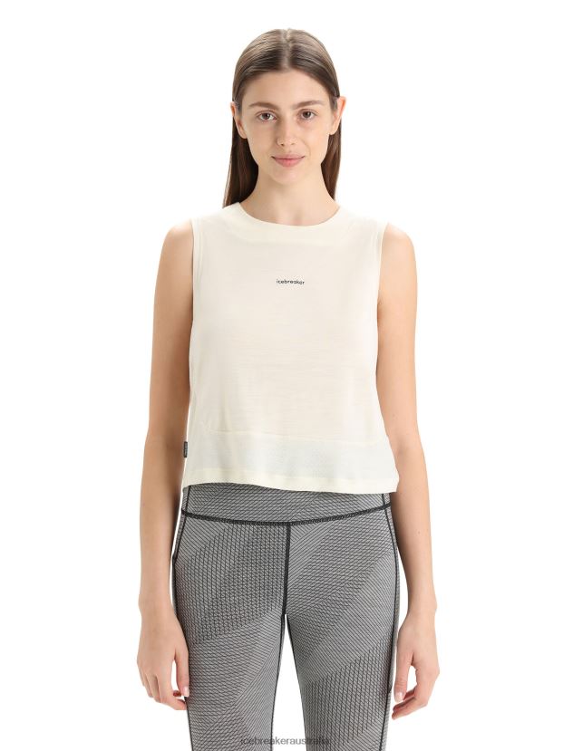 Icebreaker Women ZoneKnit Merino TankChalk 80BXXP655 Clothing