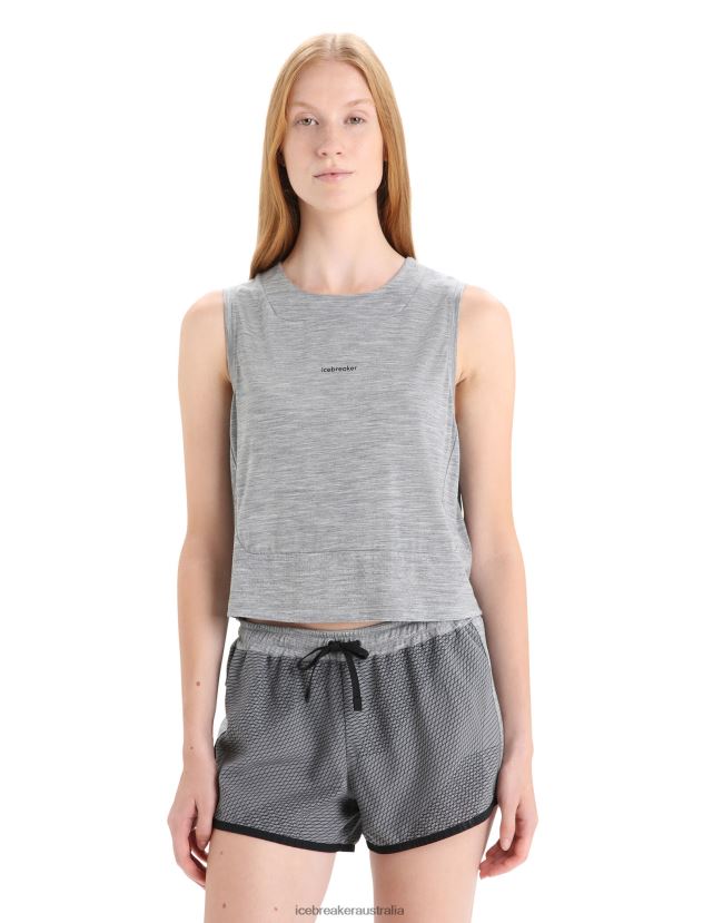 Icebreaker Women ZoneKnit Merino TankMetro Heather 80BXXP656 Clothing
