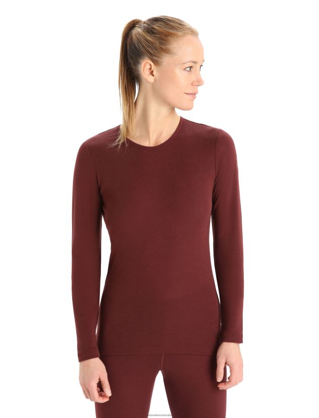 Icebreaker Women Merino 175 Everyday Long Sleeve Crewe Thermal TopEspresso 80BXXP816 Clothing