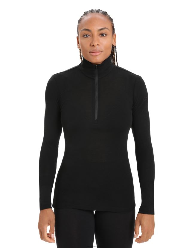 Icebreaker Women Merino 175 Everyday Long Sleeve Half Zip Thermal TopBlack 80BXXP584 Clothing