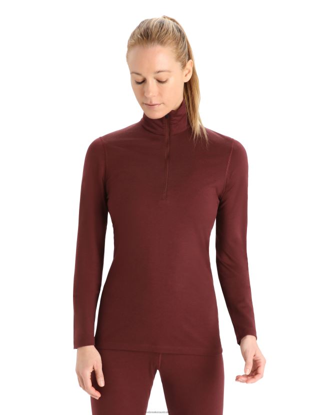 Icebreaker Women Merino 200 Oasis Long Sleeve Half Zip Thermal TopEspresso 80BXXP898 Clothing