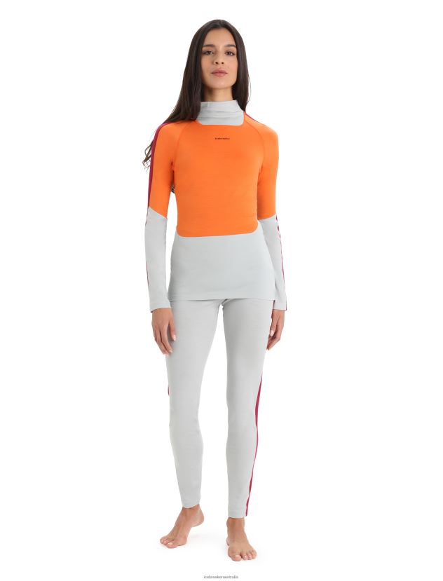 Icebreaker Women Merino 200 Sonebula Long Sleeve High Neck Thermal TopEther/Flash 80BXXP878 Clothing