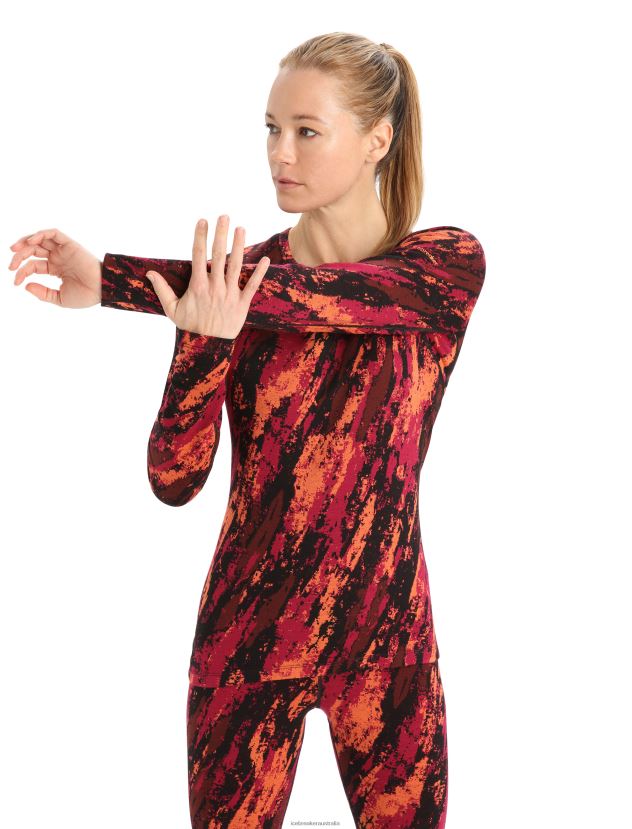 Icebreaker Women Merino 250 Vertex Long Sleeve Crewe Thermal Top SedimentaryCherry/Flash 80BXXP829 Clothing