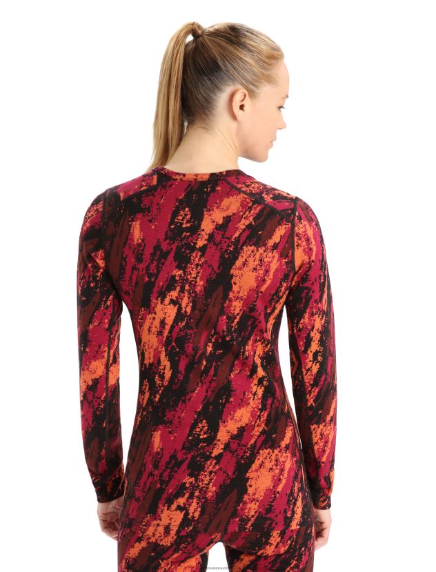 Icebreaker Women Merino 250 Vertex Long Sleeve Crewe Thermal Top SedimentaryCherry/Flash 80BXXP829 Clothing