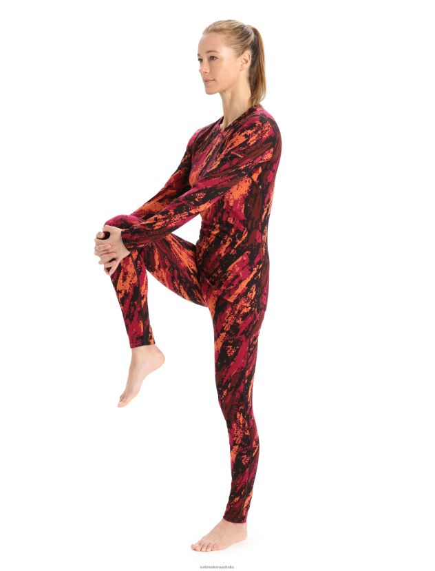Icebreaker Women Merino 250 Vertex Long Sleeve Crewe Thermal Top SedimentaryCherry/Flash 80BXXP829 Clothing