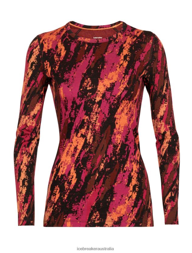 Icebreaker Women Merino 250 Vertex Long Sleeve Crewe Thermal Top SedimentaryCherry/Flash 80BXXP829 Clothing