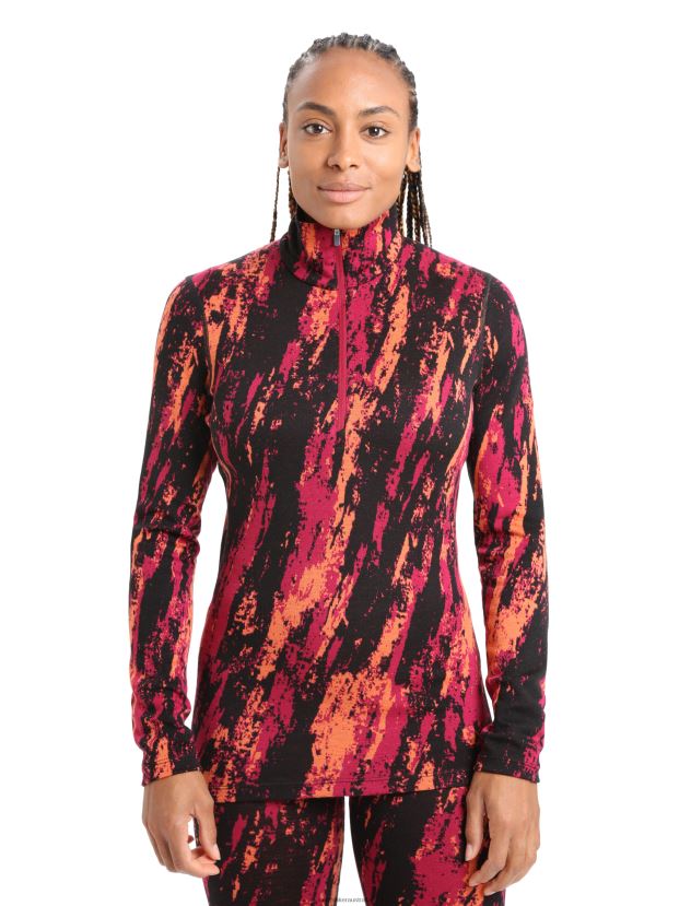 Icebreaker Women Merino 250 Vertex Long Sleeve Half Zip Thermal Top SedimentaryCherry/Flash 80BXXP818 Clothing