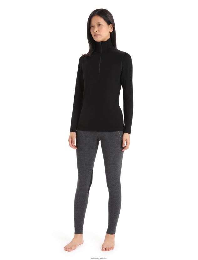 Icebreaker Women Merino 260 Tech Long Sleeve Half Zip Thermal TopBlack 80BXXP574 Clothing