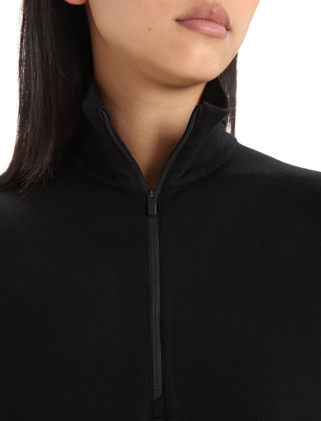 Icebreaker Women Merino 260 Tech Long Sleeve Half Zip Thermal TopBlack 80BXXP574 Clothing