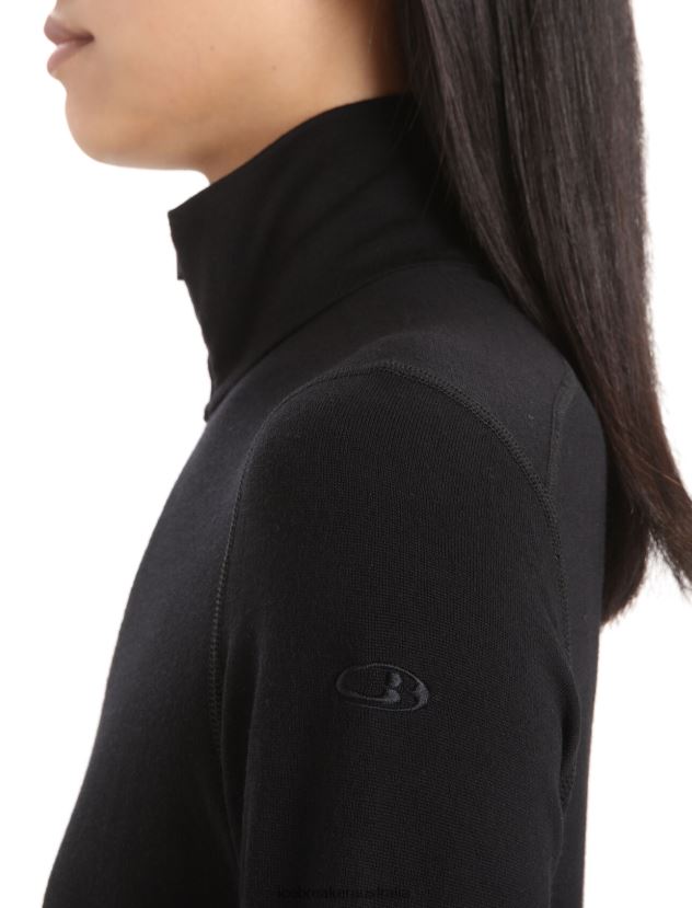 Icebreaker Women Merino 260 Tech Long Sleeve Half Zip Thermal TopBlack 80BXXP574 Clothing