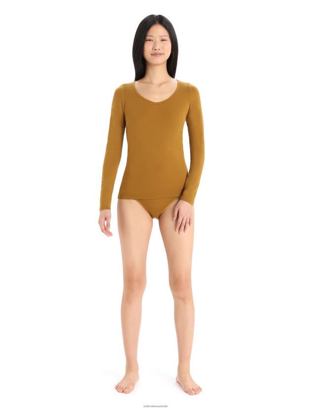 Icebreaker Women Merino Siren Long Sleeve Sweetheart TopClove 80BXXP917 Clothing