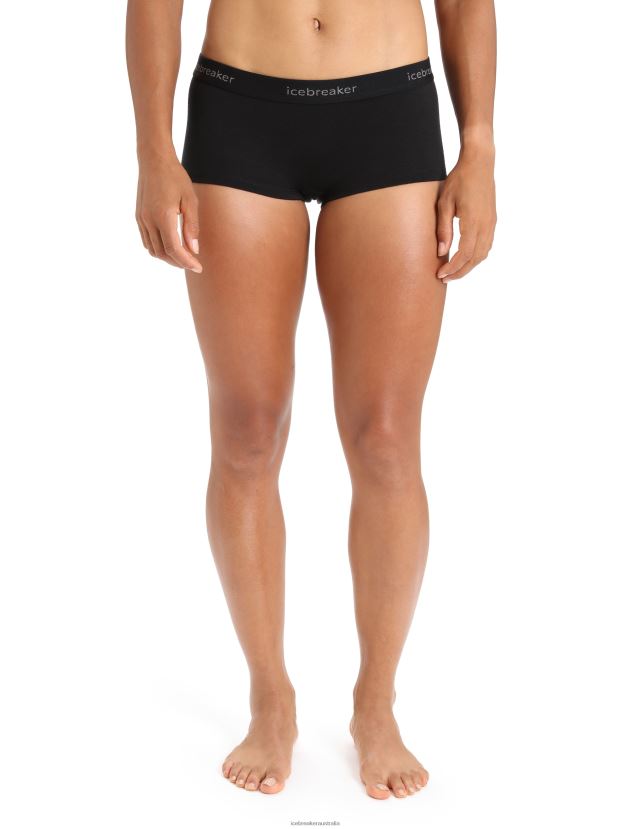 Icebreaker Women Merino 200 Oasis Thermal Boy ShortsBlack 80BXXP500 Clothing