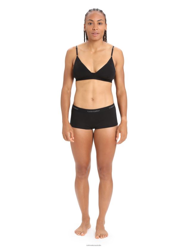 Icebreaker Women Merino 200 Oasis Thermal Boy ShortsBlack 80BXXP500 Clothing