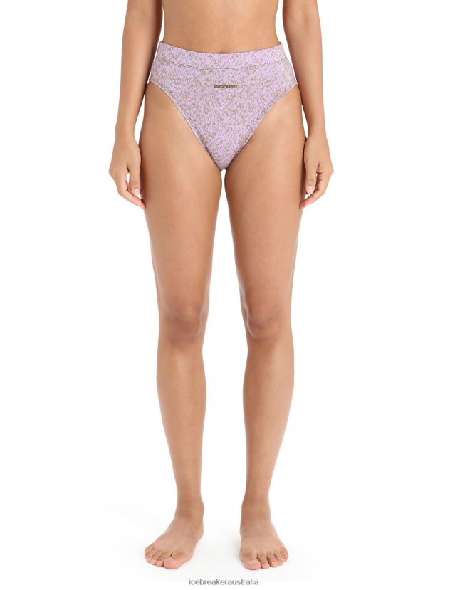 Icebreaker Women Merino Queens High Cut BriefAlgae/Purple Haze 80BXXP556 Clothing