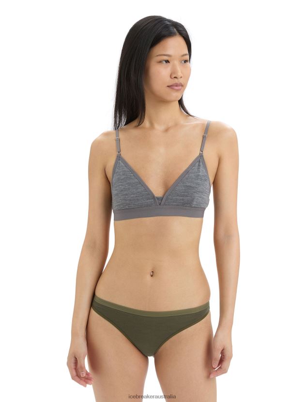 Icebreaker Women Merino Siren BraGritstone Heather 80BXXP527 Clothing