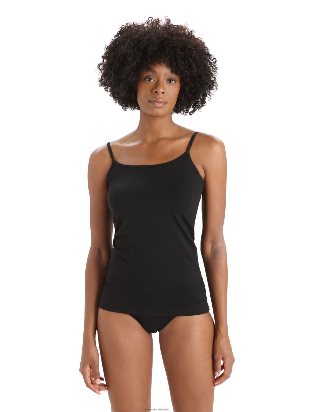 Icebreaker Women Merino Siren Cami SingletBlack 80BXXP536 Clothing