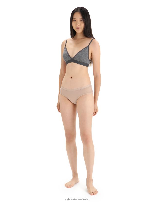 Icebreaker Women Merino Siren Padded BraGritstone Heather 80BXXP508 Clothing