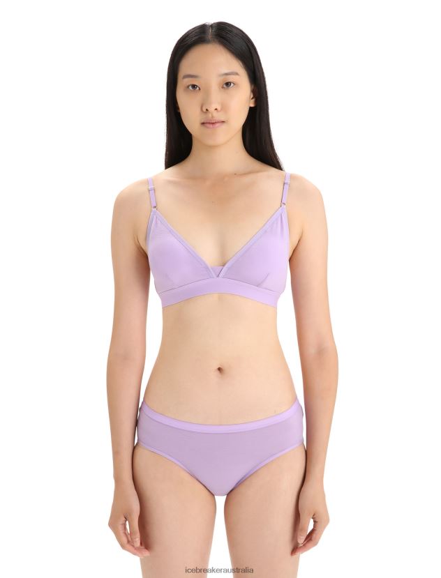 Icebreaker Women Merino Siren Padded BraPurple Gaze 80BXXP511 Clothing