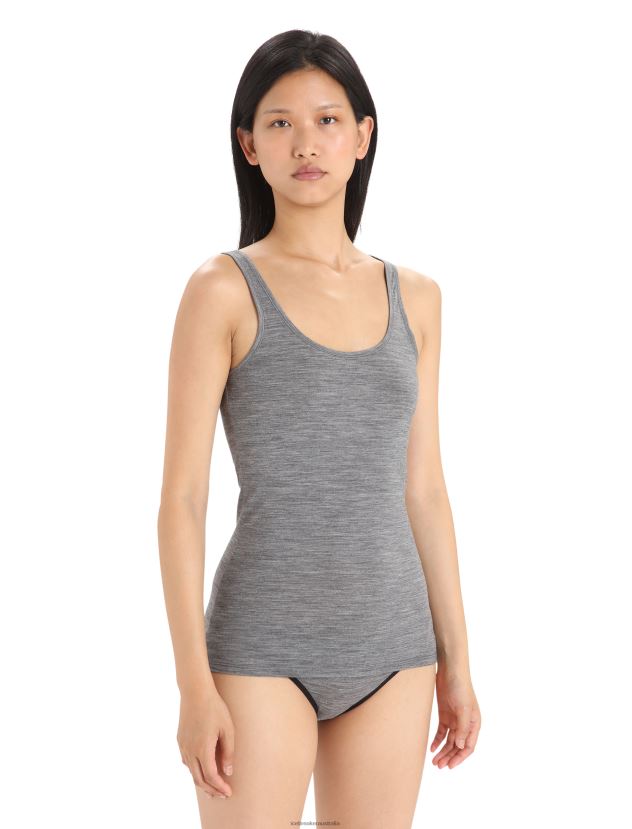Icebreaker Women Merino Siren Tank TopGritstone Heather 80BXXP529 Clothing