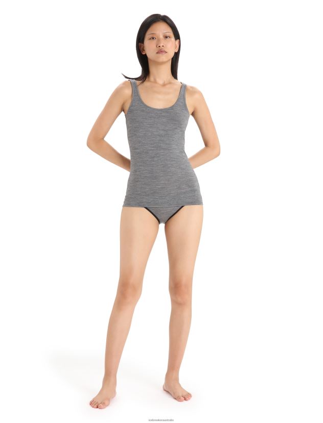 Icebreaker Women Merino Siren Tank TopGritstone Heather 80BXXP529 Clothing
