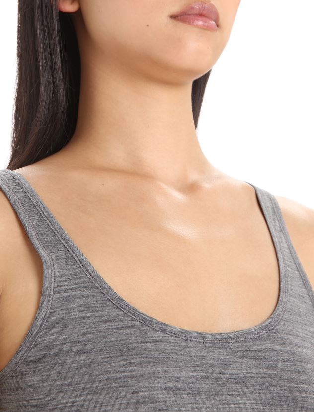 Icebreaker Women Merino Siren Tank TopGritstone Heather 80BXXP529 Clothing